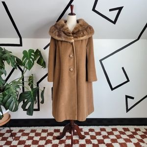 Betty Rose Northfield Loomed Wool and Genuine Fur Vintage Peacoat - medium